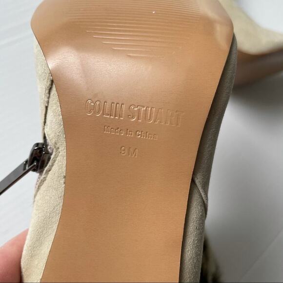 🆕Colin Stuart leopard faux fur suede booties cream size 9 NWOT - Picture 8 of 14